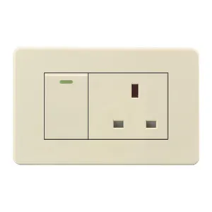 VNX USA Standard One Gang Electrical Switch With 13A Wall Socket Switch PC Material For Home