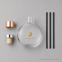 Vase diffuseur sphérique en verre de 250 ml en gros pour la maison et l'hôtel, bouteille en verre d'aromathérapie, logo et couleur personnalisables disponibles