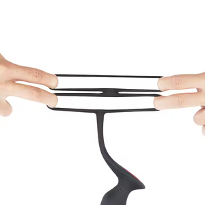 Best Verkopende 3 In 1 Man Mannelijke Siliconen Penis Ring Vertraging Tijd Afstandsbediening Vibrerende Haan Ring Elektronische Prostaat Massager - Product Image 4