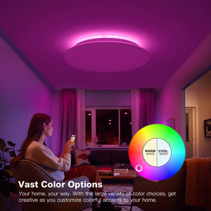 Lámpara de techo inteligente con montaje empotrado, luz led de 24W con WiFi, Compatible con aplicación inteligente Alexa, accesorio de iluminación regulable para dormitorio, sala de estar y hogar - Product Image 5