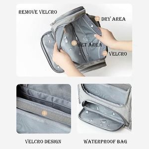 Waterproof Men Hanging Cosmetic Bag Travel Organizer <b>Makeup</b> Bag for Women Necessaries Make up <b>Case</b> Wet and Dry Wash Toiletry Bag - Product Image 3