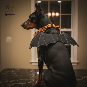 כנפי עטלף מהנות לחיות מחמד כלב קטן וחתול תחפושת ליל כל הקדושים-ידידותית לסביבה שחור צבע אחיד עיצוב מודרני קוספליי סִגְנוֹן התאמה נוחה - Product Image 1