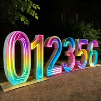 Lettres lumineuses autoportantes directes usine, enseigne LED miroir infini de 1,2 m, lumières multicolores, IP65