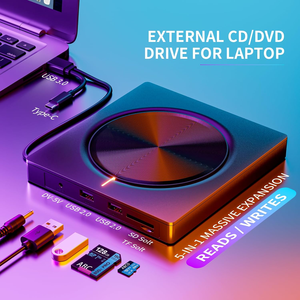 Lector de Tarjetas USB Tipo C Externo 5 en 1 de Doble Cabezal para <span class=keywords><strong>DVD</strong></span> <span class=keywords><strong>RW</strong></span>, Reproductor de CD, Lector de Tarjetas TF SD, Grabador de <span class=keywords><strong>DVD</strong></span>-<span class=keywords><strong>RW</strong></span> para Reproductores y Grabadores de VCD - Product Image 2