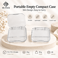 Boîtier compact transparent personnalisé vide pour maquillage, rechargeable, pour poudre compacte et palette de blush, emballage cosmétique OEM ODM en gros