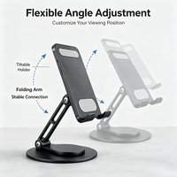 Support de téléphone de bureau minimaliste en alliage d'aluminium, ergonomique, réglable en hauteur, pliable, support de tablette, fournisseur en gros en Chine
