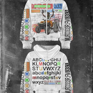 Heather Grey DTG Print Custom <b>Graphic</b> Streetwear French Terry Cotton Oversized <b>Zip</b>-<b>Up</b> <b>Hoodie</b> for Unisex Autumn - Product Image 3