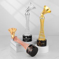 Trophée en cristal et métal pour compétition de badminton, gravure personnalisée, lettrage, jeux sportifs chinois, championnat en simple et en double, prix commémoratif