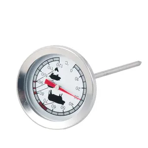 All Stainless Steel BBQ Smoker Grill Dial Type Bimetal Thermometer Temperature Gauge Celsius Household Oven Thermometers