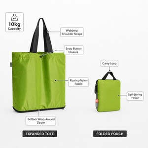Vietnam Factory High Quality Ripstop Nylon Letter Pattern Waterproof Folding Tote Shopping Bags with Custom Logo - Product Image 3