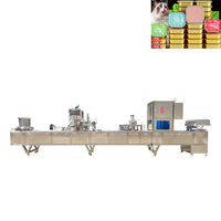 Machine automatique de remplissage et de scellage de pâte de viande pour animaux de compagnie en trois couleurs pour barquettes en aluminium