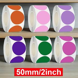 Colorido 50mm/2inch Rodada Vinil Circular Selagem Etiquetas Pacote Adesivos em Preto Branco Vermelho Papel Kraft Rosa Claro Azul Verde - Product Image 4