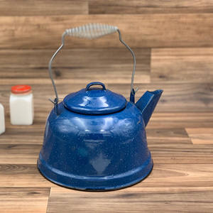 Tetera de 2,5 l para acampar al aire libre, picnic, esmaltado, logotipo personalizado, estampado de marca, tetera de agua y té moteado negro, tetera esmaltada con asa - Product Image 3