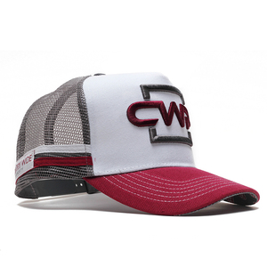 Mũ nón nhà máy OEM hai-tone 3D logo thêu lưới trở lại Trucker Hat Cap với thương hiệu in ấn dưới vành - Product Image 4