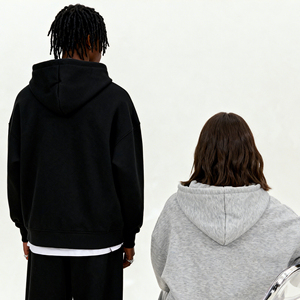 Hoodie en maille French Terry 100% coton, disponible en stock, personnalisable avec fermeture éclair, pour homme <span class=keywords><strong>FR33</strong></span> - Product Image 4