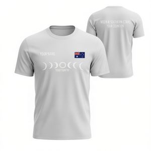 T-shirt personalizzata per il Giorno dell'Australia con nome personalizzato, bandiera australiana, croce del sud, design notte stellata e galassia, 26 gennaio - Product Image 2