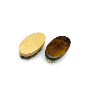 高品质理发师风格复古彩色木制定制标志纯鬃毛男士胡须刷
