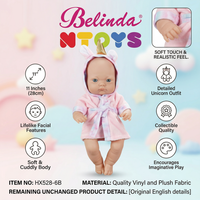 Poupées nouveau-nés réalistes en vinyle souple Belinda pour filles, jouets de simulation pour enfants