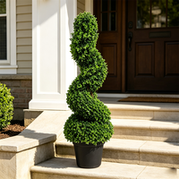 Arbre artificiel en buis en spirale en pot, plante verte torsadée pour l'intérieur, décoration de Thanksgiving, aménagement paysager pour hôtels et jardins