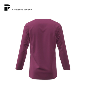 Malaysia Seller Traditional <b>Mens</b> Ethnic Shirt Berry Purple Smart Fit Casual Short Sleeve OEM Supplier Top Wear Modern Style - Product Image 2