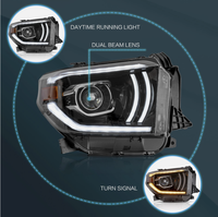 Projecteurs LED VLAND pour Tundra 2014-2021, boîtier de réflecteur, clignotants séquentiels 12V