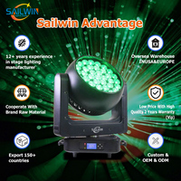 37x25W RGBW 4in1 Lampu Sorot Bergerak LED Wash DMX Zoom yang Dapat Disesuaikan untuk Pertunjukan Klub, Panggung Musik, dan Acara
