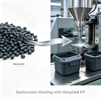 Granulés de PP recyclé, granulés de polypropylène recyclé, qualité pour moulage par injection, pour des produits de consommation durables