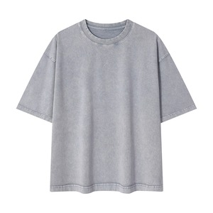 <span class=keywords><strong>Camiseta</strong></span> Oversize de Hombre YHYSIS OEM Factory 275G 32S de Doble Hilo, Estilo Streetwear, con Efecto Lavado 'Fried Snowflake' y Corte Boxy - Product Image 3