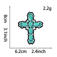 Set Patch Bordir Kain Gaya Barat Motif Leopard Turquoise untuk Dekorasi DIY pada Pakaian, Tas, dan Topi (Dapat Disetrika)