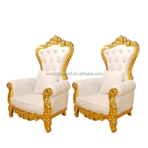 Luxo Real Barato Rei Trono Cadeira Cadeira de Casamento Cor De Rosa Para A Noiva E Do Noivo