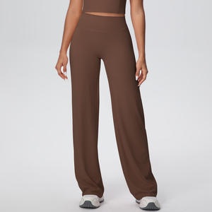 Calças de <span class=keywords><strong>Yoga</strong></span> de Cintura Alta Personalizadas com Logo, Leggings de <span class=keywords><strong>Yoga</strong></span> com Pernas Largas e Estilo Flare, Tamanhos Grandes para Mulheres - Product Image 3