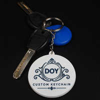 Porte-clés en plastique et caoutchouc personnalisés avec logo 3D double face, design cool, couleur contrastée, pour cadeaux