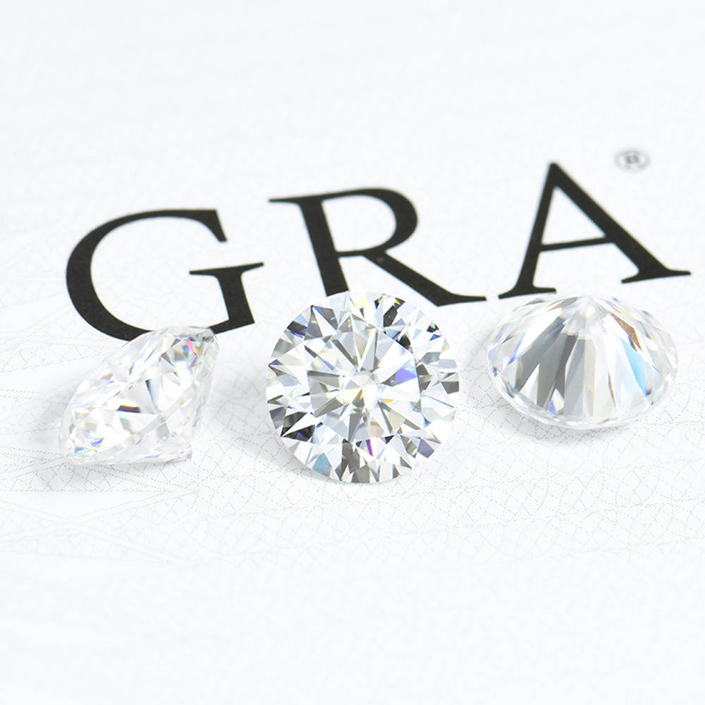 GRA Certified Carat Moissanite D Color VVS White round Loose Diamond  Stones Dazzling Moissanite Dazzling White Color