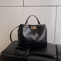 Sac à main bandoulière Aijiang en PU motif pierre style coréen, forme carrée, avec fermeture à loquet, nouvelle collection 2025, élégant et polyvalent