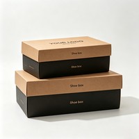 Boîte à chaussures personnalisée écologique en papier kraft avec couvercle et base de luxe gaufrés pour l'emballage de chaussures