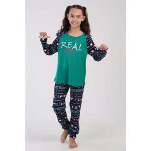 Conjunto de Pijama de Manga Larga para Niñas con Puños Ovalados, Diseño Liso, Algodón Cálido para Otoño, Primavera e Invierno, para Edades de 9-10/15-16 Años, para Niños - Product Image 3