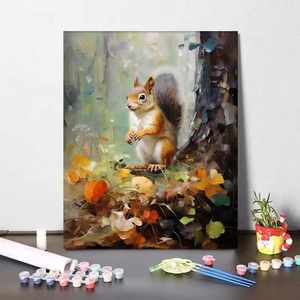 Toile peinte à la main personnalisée <span class=keywords><strong>Panda</strong></span> en bois de pin <span class=keywords><strong>Peinture</strong></span> <span class=keywords><strong>par</strong></span> numéros - Product Image 2