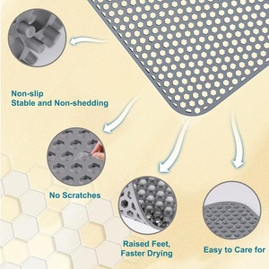 Tappetino Protettivo in Silicone per Lavello da <span class=keywords><strong>Cucina</strong></span> con Griglia Antiscivolo per Scarico Centrale - Product Image 4