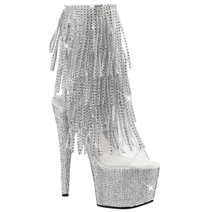 Chaussures à talons hauts sexy de 15 cm pour femme, style boîte de nuit, à franges, bout ouvert, pour pole dance, avec strass et lacets, en ABS - Product Image 1