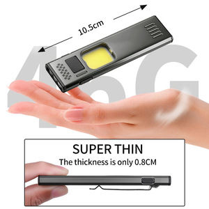 ไฟฉาย DC02 EDC ขนาด 10.5 ซม. บางเฉียบ 0.8 ซม. แบบ LED ชาร์จไฟได้ พร้อมคลิปหนีบและหน้าจอดิจิตอล - Product Image 1