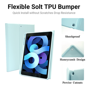 Chống sốc từ Bàn phím có thể tháo rời trường hợp đối với iPad không khí 10.9 "4/5/6 gen, mỏng <span class=keywords><strong>TPU</strong></span> bìa với chủ bút chì - Product Image 4