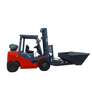 VIFT Brand 3 3.5 Ton LPG Gasoline Forklift With Full Free Triplex Mast 6 Meters Lifting Height with Bucket Attachment