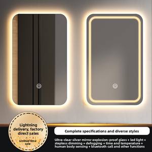 <span class=keywords><strong>Espejo</strong></span> Rectangular Iluminado <span class=keywords><strong>para</strong></span> Colgar en la Pared, <span class=keywords><strong>para</strong></span> Maquillaje, <span class=keywords><strong>Baño</strong></span>, con Luz LED y Antivaho - Product Image 1