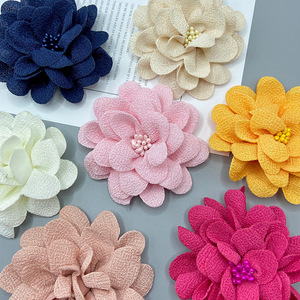 ดอกไม้ผ้าทำมือรูปดอกคามิเลียสำหรับเครื่องประดับผม ของตกแต่งวันเกิด - Product Image 4