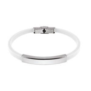 Pulsera de Acero EVA Blanca de 0.50cm, Estilo Cadena Fina y Eslabones - Product Image 1