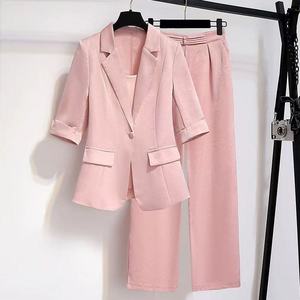 Vêtements pour femmes transfrontaliers Europe-Amérique, Nouvelle collection Printemps 2026, Ensemble élégant : Veste de costume cintrée à la taille et pantalon taille haute - Product Image 5
