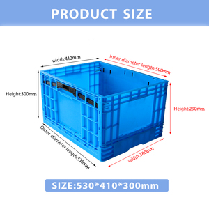 Bacs de rangement pliables et empilables en plastique pour <span class=keywords><strong>légumes</strong></span>, pour le camping en plein air - Conteneur pliable robuste et écologique - Product Image 2