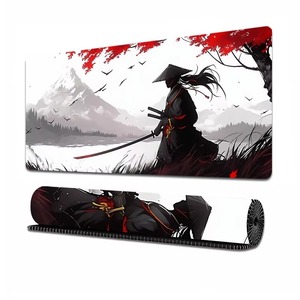 Grand tapis de bureau personnalisé antidérapant en caoutchouc imperméable avec bords cousus, tapis de souris de <span class=keywords><strong>jeu</strong></span> japonais Anime Samurai grand format - Product Image 4