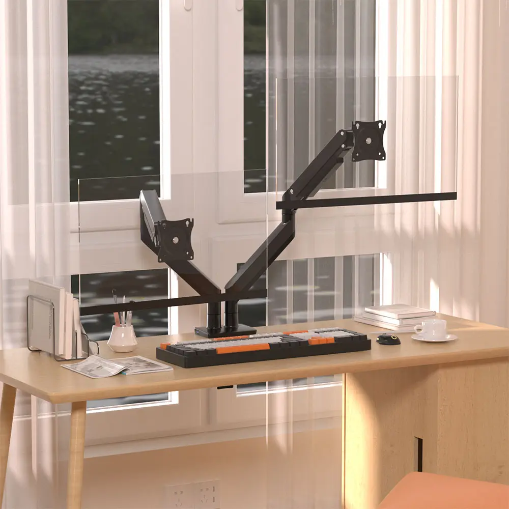 Charmount Mechanical Spring Support Dual Screens Mount Dual Monitor Arm Holder Dual Monitor Connects Monitor Arm Stand