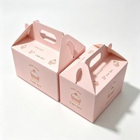 Boîte en papier de qualité alimentaire en gros pour gâteaux d'anniversaire avec poignée, personnalisable pour chocolats et bonbons
